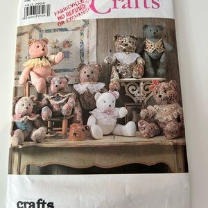 5/$25 simplicity 9894 Vintage Teddy Bear Craft Pattern